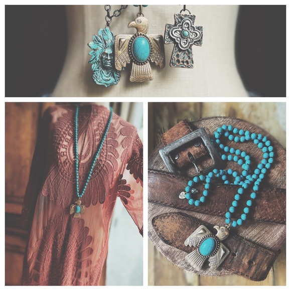 Necklace Aztec Eagle Statement Pendant - Picture 2 of 8